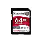 Kingston SDR2-64GB Canvas React Plus SDXC UHS-II 300R-260W U3 V90 for Full HD-4K-8K Hafıza Kartı