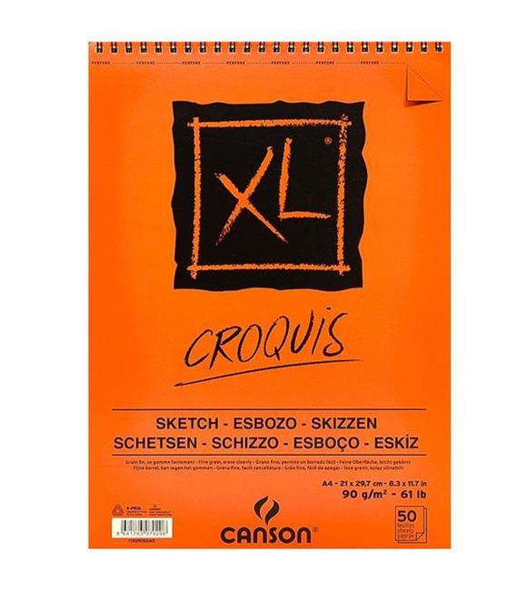 Canson Croquıs XL Eskiz 90 GR Üsten Spiralli A4 50 YP