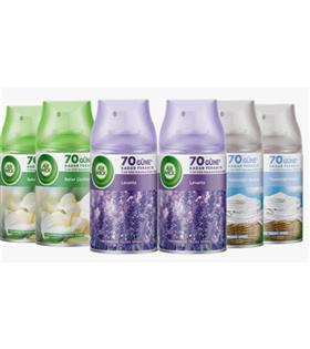 Airwick 250ml 6lı (Lavanta-Bahar Çiçekleri-Temizliğin Esinti) Oda Kokusu Sprey(Makina Yedek Spreyi)