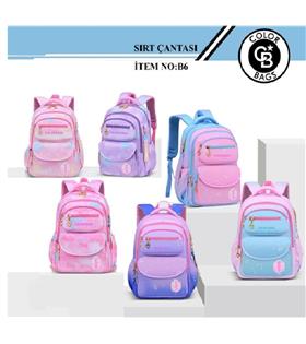 Color Bags Sırt Destekli Su Geçirmez Okul Çantası B6