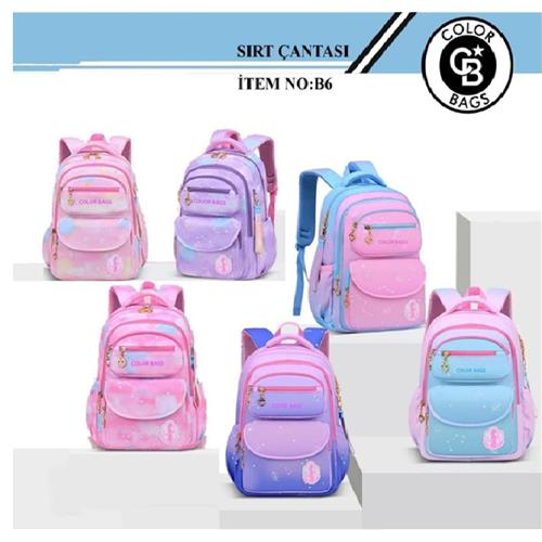 Logon Color Bags Sırt Destekli Su Geçirmez Okul Çantası B6 Yaza Özel