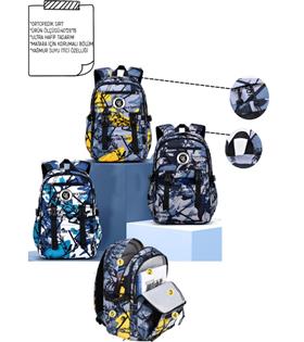 Color Bags Su Geçirmez Okul Çantası B19 Asorti