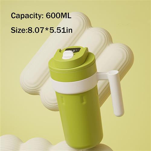 Vagonlife VGN2009 600ml LED Sıcaklık Göstergeli Yeşil Çelik Termos Okula Dönüş Kampanyası Termos Matara