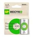 Gp 3000 mAh Büyük Boy Şarjlı Pil 2 li Paket D Boy GP300DHCR21-2TLB2