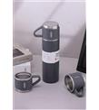 HYTECH HY-TM11 Mat Gri 500ML İç 304 Dış 201 Paslanmaz Çelik Kupa Bardak Termos