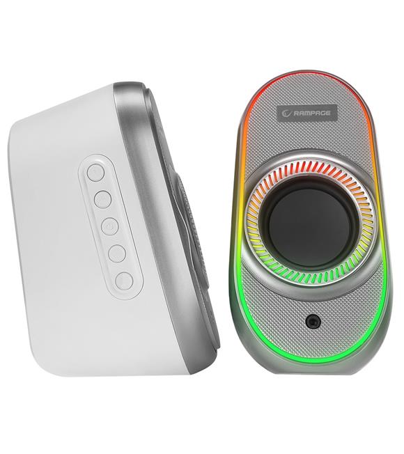 Rampage RMS-X3 2.0 6W Bluetooth Özellikli Beyaz Multimedia RGB Işıklı Gaming USB Speaker