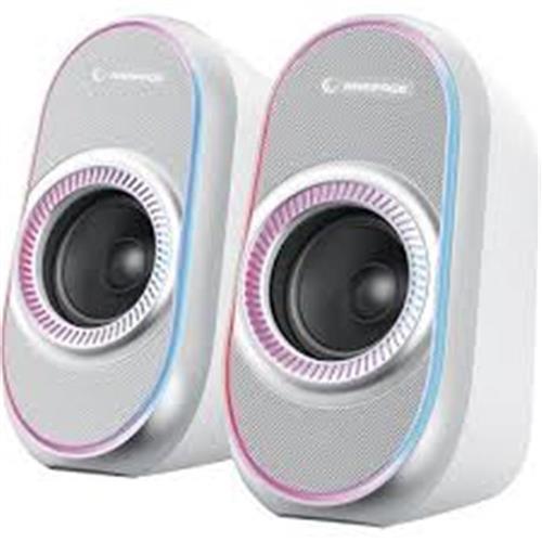 Rampage RMS-X3 2.0 6W Bluetooth Özellikli Beyaz Multimedia RGB Işıklı Gaming USB Speaker Yaza Özel