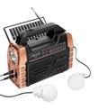 Mikado MDR-325 Ahşap USB- TF Destekli FM-AM-SW-BT+SOLAR+Power Bank 3 Band Klasik Radyo