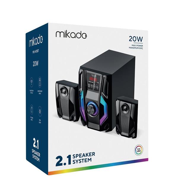 Mikado MD-415BT 2+1 20W Siyah Multimedya FM-BT-SD-USB Speaker Hoparlör Kumandalı