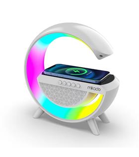 Mikado MD-G111 Beyaz 10W 1800mAh BT-TF-USB-15W Wireless Şarj RGB Işıklı Speaker