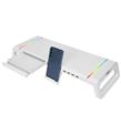 Everest ST1 4 USB Hub RGB Işıklı Katlanabilir Yükseklik Ayarlı Beyaz Monitör Standı