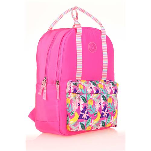 Kaukko Sırt Çantası Double Stripe Pink K1762 Okula Dönüş Kampanyası Çantalar