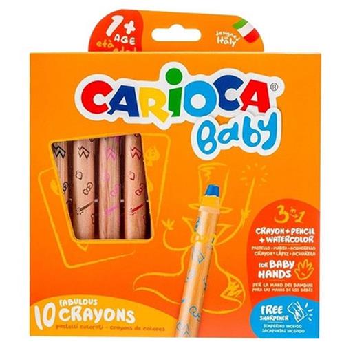 Carioca Jumbo Bebek Ahşap Gövdeli Boya Kalemi 3 In 1 10 Lu 42818 Okula Dönüş Kampanyası Boya Gereçleri