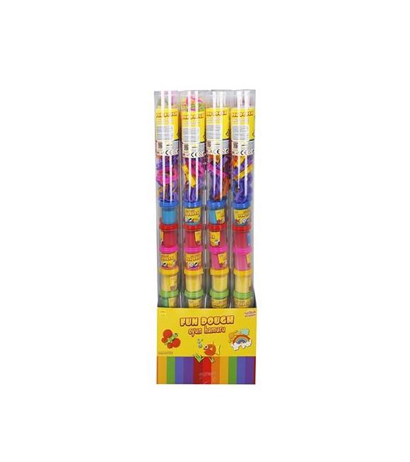 Crafy Oyun Hamur Set Mini 8 Li Tüp Hamurlu/Şekilli Kalıplar Pvc Silindir