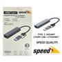 Speed UET01 10-100-1000 USB - Type c 3 Port USB 3.0 Çoklayıcı Gigabit Ethernet Çevirici