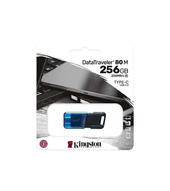 Kingston DT80M-256GB 256GB DataTraveler 80 M 200MB-s USB-C 3.2 Gen 1 Type-C Flash Bellek
