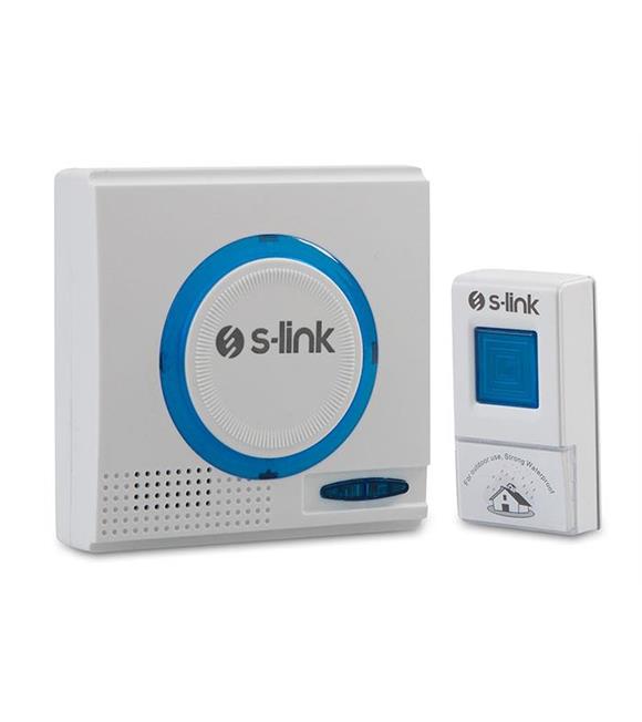 S-link ZL-145 3xaa Beslemeli 32Pol. Melodi Beyaz-Mavi Kablosuz Kapı Zili