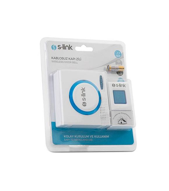 S-link ZL-145 3xaa Beslemeli 32Pol. Melodi Beyaz-Mavi Kablosuz Kapı Zili