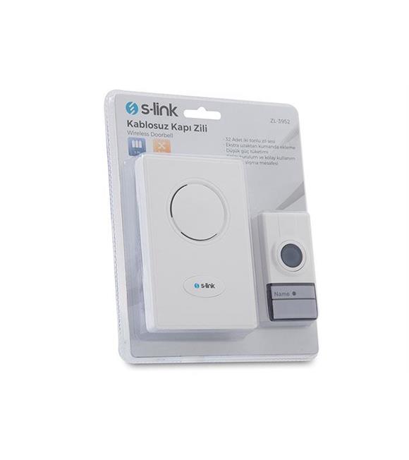 S-link ZL-3952 Kapı Zili 32 Farklı Melodi Uzaktan Kumanda İle Pilli Mesafe 100 m Açık Alan