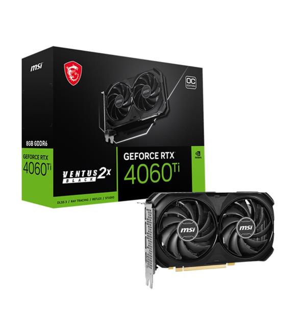 Msi GeForce RTX4060Ti VENTUS 2X BLACK 16G OC 16GB GDDR6 DLSS 3 128 Bit Ekran Kartı