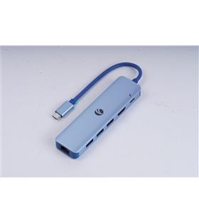 Vcom CUE55 Mavi Type-C To Hdmi(4K@30Hz)+Gigabit LAN+Usb3.0+Pd 3.0 100W Çoklayıcı