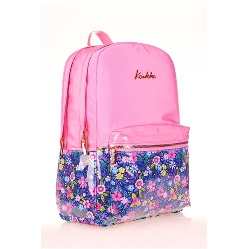Kaukko Soft Floral Sırt Çantası (pınk) Okula Dönüş Kampanyası Çantalar