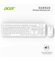Acer OAK-920 Beyaz Kablosuz Sessiz Tuşlu 2.4Ghz Klavye Moue Set Beyaz (Mouse 1200Dpı) Caps Lock