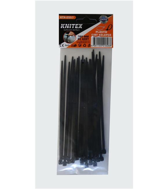 Knitex Ktx-2557 3.6x150 mm 25li Paket Siyah Plastik Kelepçe