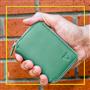 Rich Smith Mini Fermuarlı Cüzdan Hakiki Gerçek Deri 10607 Mat Su Yeşili