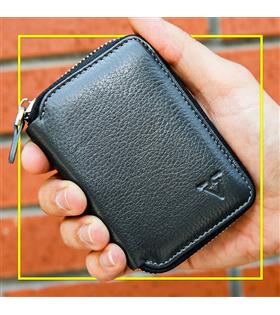 Rich Smith Mini Fermuarlı Cüzdan Hakiki Gerçek Deri 10607 Füme Parlak