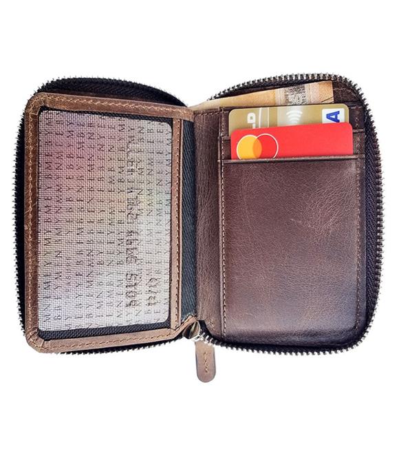 Rich Smith Mini Fermuarlı Cüzdan Hakiki Gerçek Deri 10607 Mat Kahve