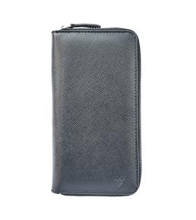 Rich Smith Gerçek Deri Fermuarlı Portföy Cüzdan 2630 Siyah Hasır Baskı