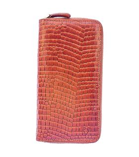 Rich Smith Gerçek Deri Fermuarlı Portföy Cüzdan 2630 Taba Piton Baskı