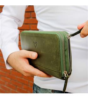 Rich Smith Gerçek Deri El Portföyü Wisdom 4130 Parlak Bulutlu Yeşil