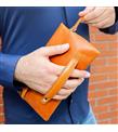 Rich Smith Gerçek Deri Mini Clutch El Çantası Pullers 5530 Parlak Bulutlu Taba_2)