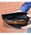 Rich Smith Gerçek Deri Mini Clutch El Çantası Pullers 5530 Parlak Bulutlu Kahve_1)