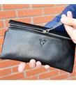 Rich Smith Gerçek Deri Mini Clutch El Çantası Pullers 5530 Parlak Arsel Siyah_1)