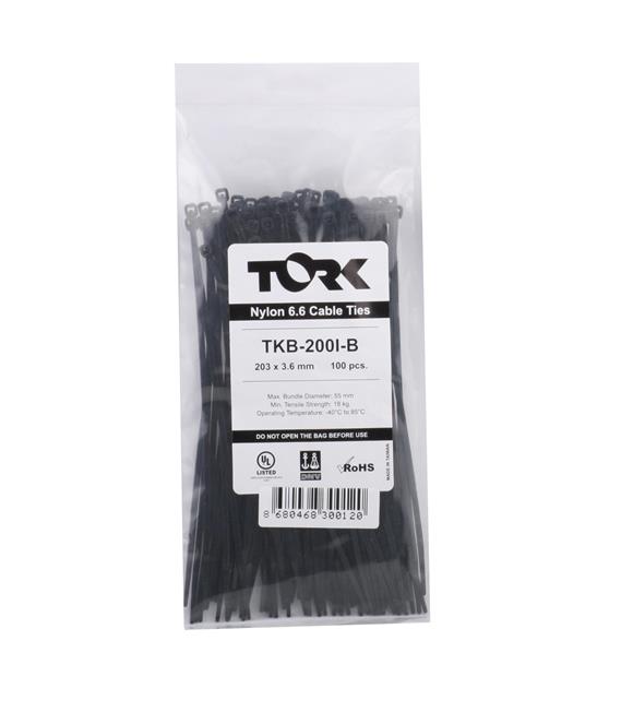 Tork TKB-200I-B 3.6-203 Siyah Kablo Bağı 100lü Paket