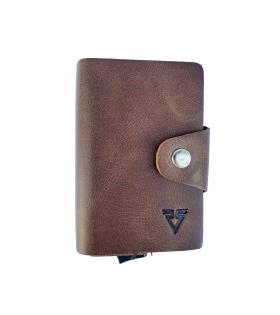 Rich Smith Gerçek Deri Mekanizmalı Kartlık 9252 Bulutlu Kahve