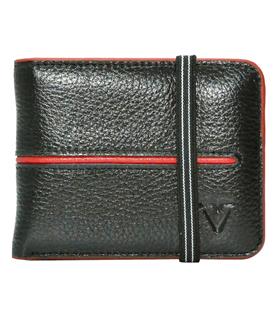 Rich Smith Gerçek Deri Lastikli Kartlık Cüzdan 2608 Siyah - Kırmızı