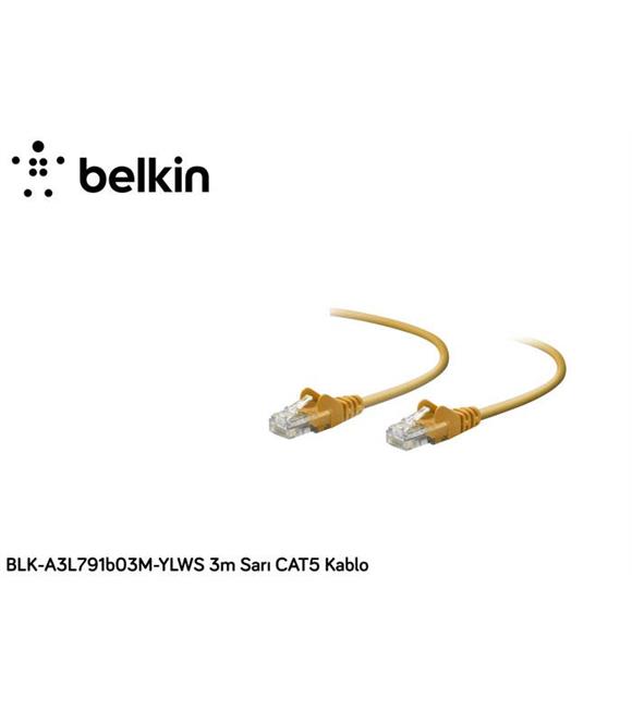 Belkin BLK-A3L791B03M-YLWS 3M Yeşil Cat5 Kablo