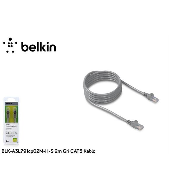 Belkin BLK-A3L791CP02M-H-S 2M Gri Cat5 Kablo
