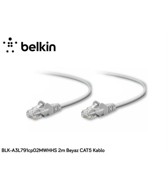 Belkin BLK-A3L791CP02MWHHS 2M Beyaz Cat5 Kablo