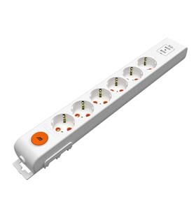 Mutlusan Rı-Tech 6lı Anahtarlı 2Usb Klemensli Topraklı  Grup Priz  (001 175 650001 00 00)