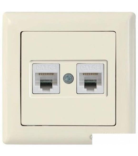 Mutlusan Rita Data Priz 2xRj45 (Cat6) (2220 141 0101B) Beyaz Blisterli