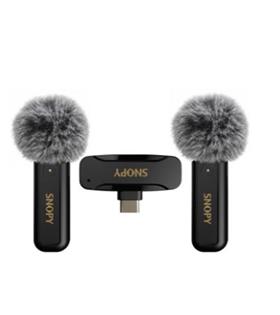 Snopy SN-MW80 Siyah 2 Mikrofonlu Kablosuz Type-c Yaka Mikrofonu