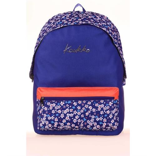 Kaukko Hat Sırt Çantası (navy Blue Flowers) K1664 Okula Dönüş Kampanyası Çantalar