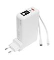 S-link G225 20000mAh Lightning+Type-C Kablolu Powerbank Beyaz 5W Prizli Taşınabilir Pil Şarj Cihazı