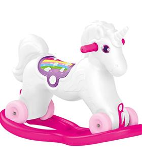 Dolu Oyuncak Unicorn Sallanan Tekerlekli At Kız Oyuncak