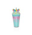 Vagonlife VGN041 450ml Pipetli Plastik Unicorn Bardak Yeşil